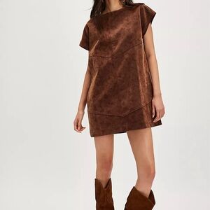 Free People Rich Brown Mini Dress